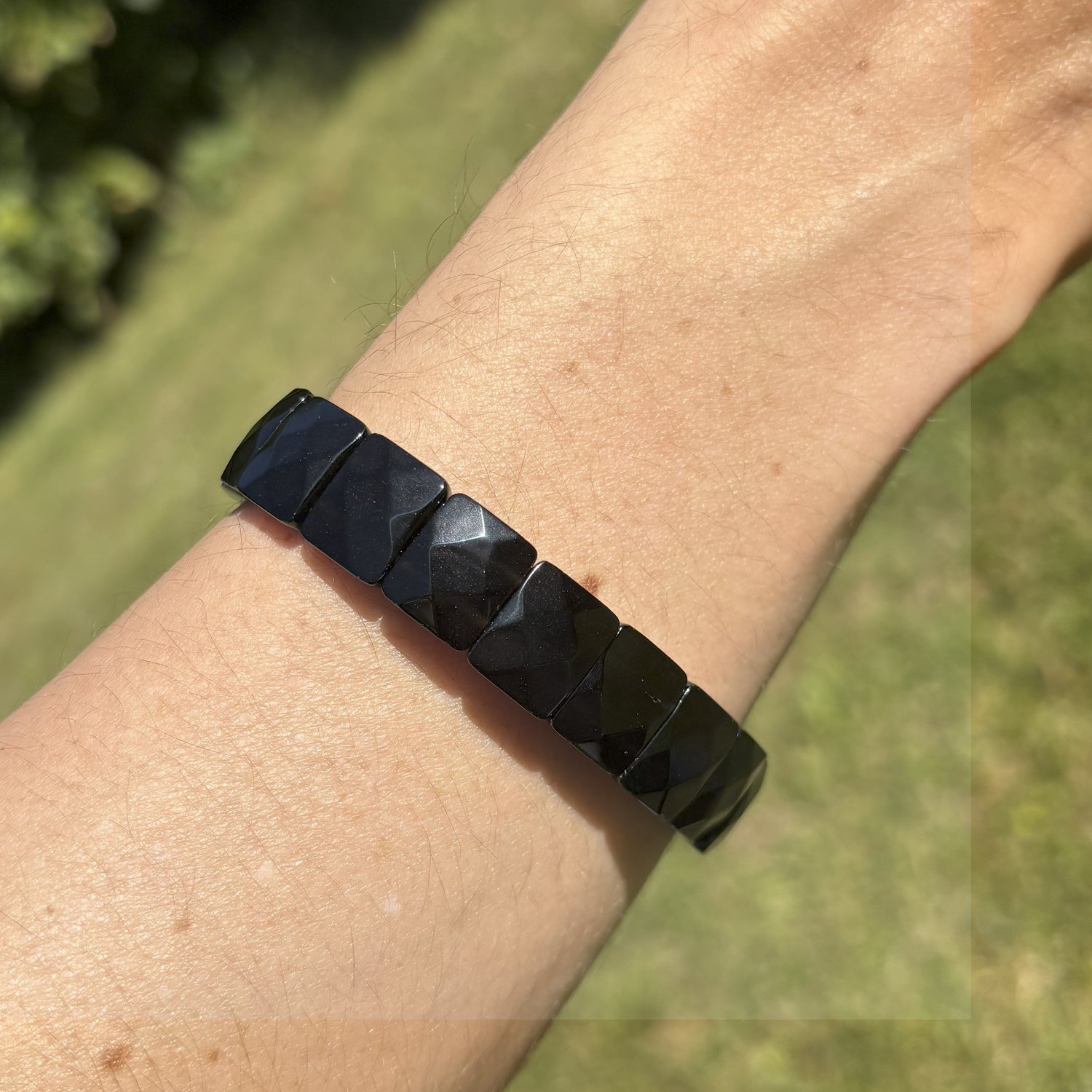 Bracelet en obsidienne facetté - L'Atelier Wen