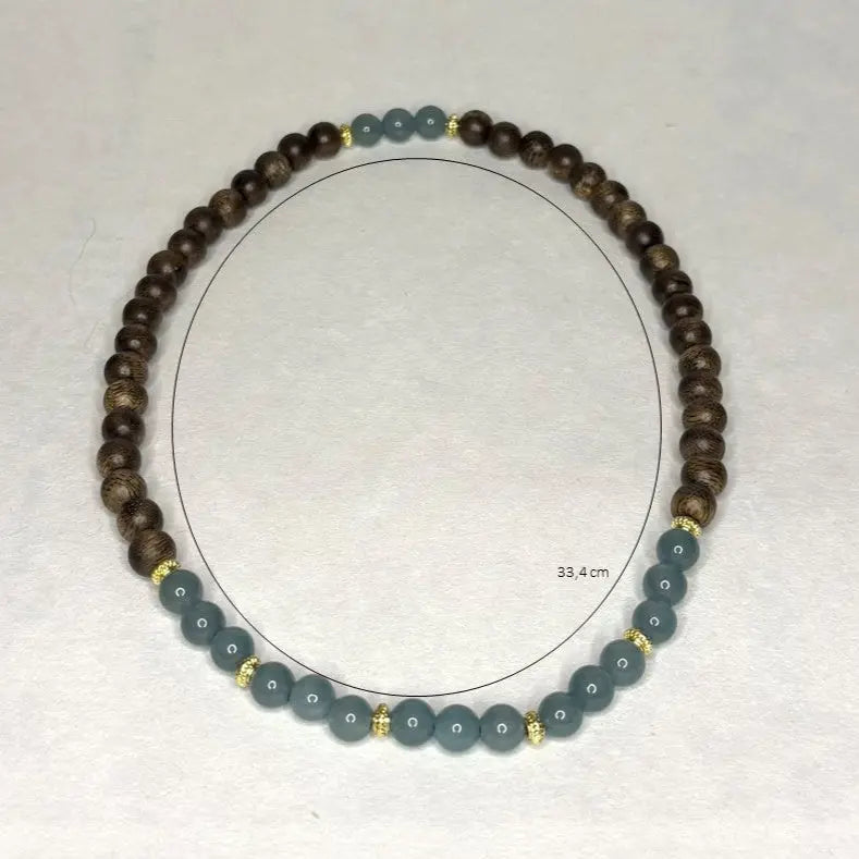 Bracelet en Bois & Bleu Lagon - L'Atelier Wen
