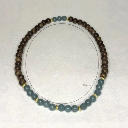 Bracelet en Bois & Bleu Lagon - L'Atelier Wen