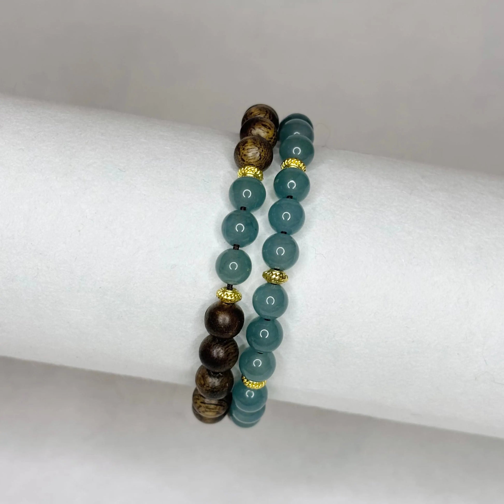 Bracelet en Bois & Bleu Lagon - L'Atelier Wen
